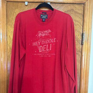 Vintage Abercrombie & Fitch Red Hey Diddle Deli LS Shirt